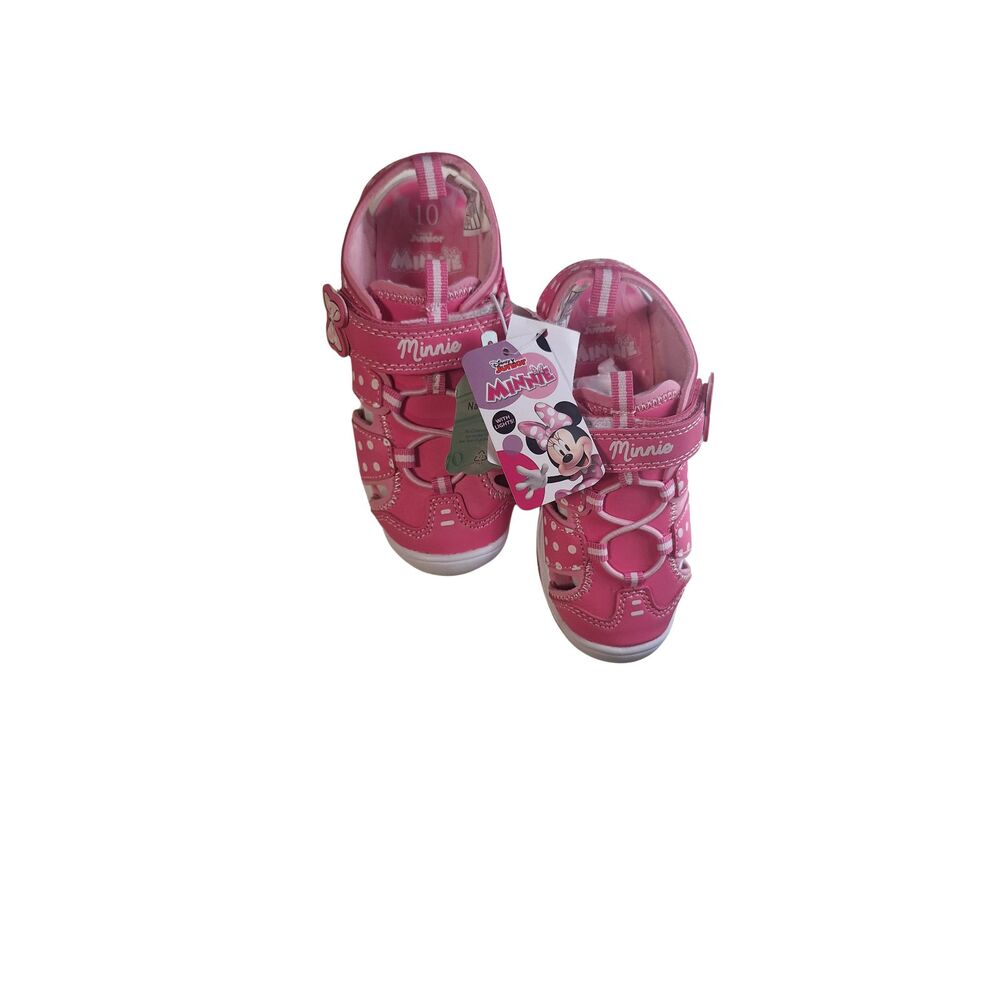 Disney Junior Minnie Mouse Light-Up Shoes Size 10 Pink Sneaker Sandal NWT